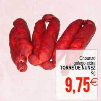 Plenus Supermercados Chourizo galego, extra torre de núnez oferta