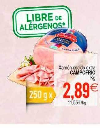 Plenus Supermercados Xamón cocido extra campofrio oferta