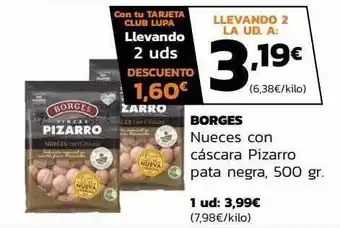 Supermercados Lupa Borges nueces con cáscara pizarro pata negra oferta
