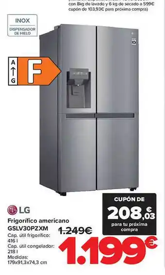 Carrefour Lg frigorifico americano oferta