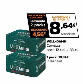 Supermercados Lupa Voll-damm cerveza oferta