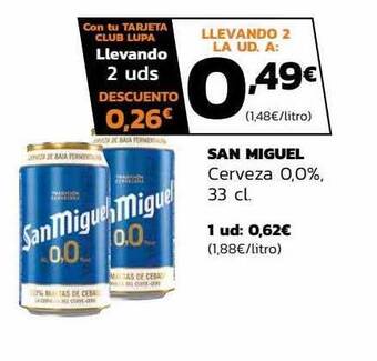 Supermercados Lupa San miguel cerveza oferta