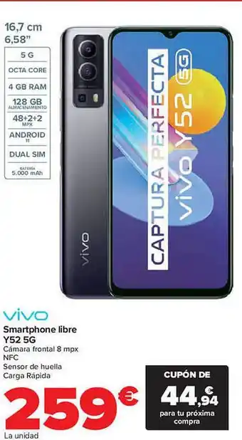 Carrefour Vivo smartphone y52 5g oferta