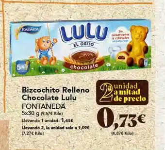 Bizcochito relleno chocolate lulu fontaneda