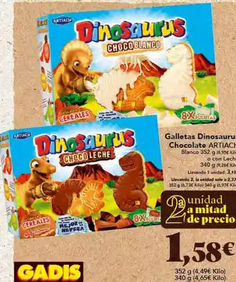 Gadis Galletas dinosaurus chocolate artiach oferta