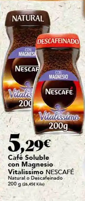Gadis Café soluble con magnesio vitalissimo nescafé oferta