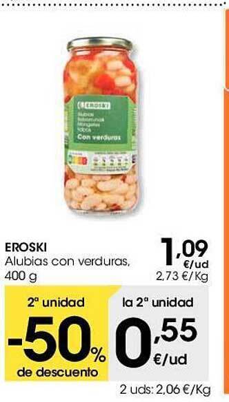 Eroski Eroski alubias con verduras oferta
