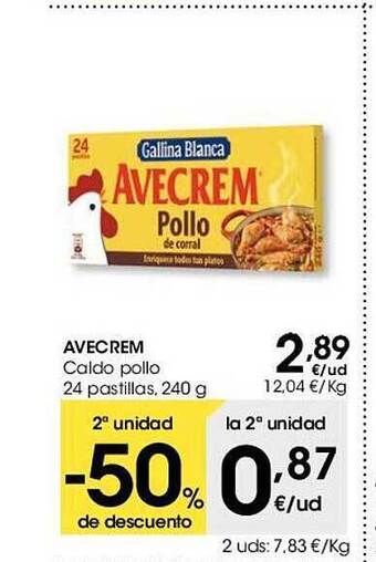 Eroski Avecrem caldo pollo 24 pastillas oferta