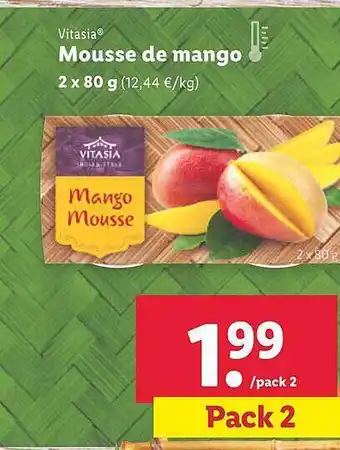 Lidl Vitasia mousse de mango oferta