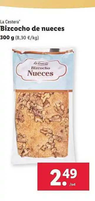 Lidl La cestera bizcocho de nueces oferta