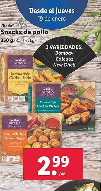 Lidl Vitasia snacks de pollo oferta