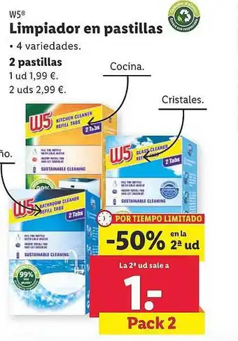 Lidl W5 limpiador en pastillas oferta