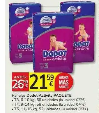 Supermercados Charter Pañales dodot activity paquete oferta