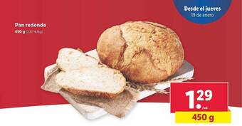 Lidl Pan redondo oferta