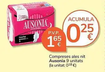 Consum Compreses les nit ausonia oferta