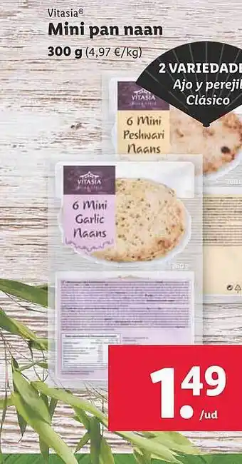 Lidl Vitasia mini pan naan oferta