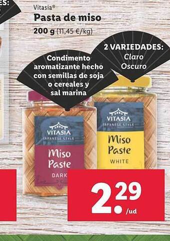 Lidl Vitasia pasta de miso oferta