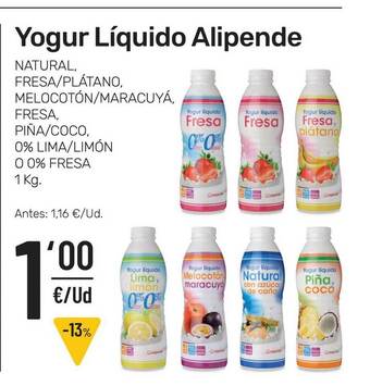 AhorraMas Yogur Líquido Alipende 1kg oferta