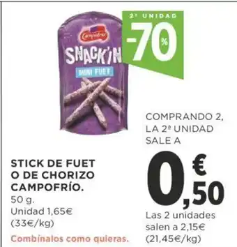 Supercor Stick de fuet o de chorizo campofrio oferta
