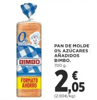 Supercor Pan de molde 0% azúcares azúcares añadidos bimbo oferta