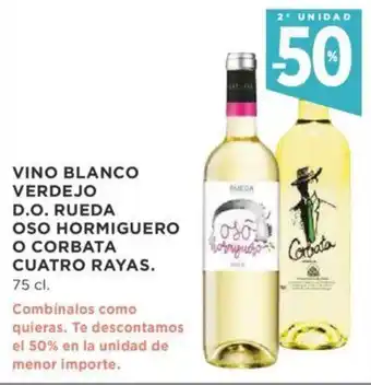 Supercor Vino blanco verdejo D.O. rueda oso hormiguero o corbata cuatro rayas oferta