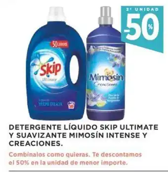 Supercor Detergente liquido skip ultimate y suavizante mimosin intense y creaciones oferta