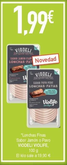 Masymas Lonchas finas sabor jamón o pavo viodeli violife oferta