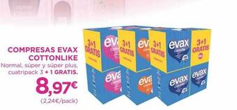 Hipercor Compresas evax cottonlike oferta