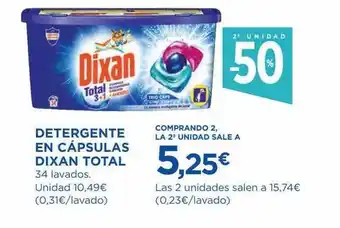 Hipercor Detergente en cápsulas dixan total oferta