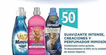 Hipercor Suavizante intense, creaciones y perfumador mimosín oferta