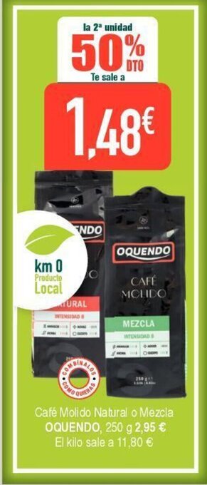 Masymas Café molido natural o mezcla oquendo oferta