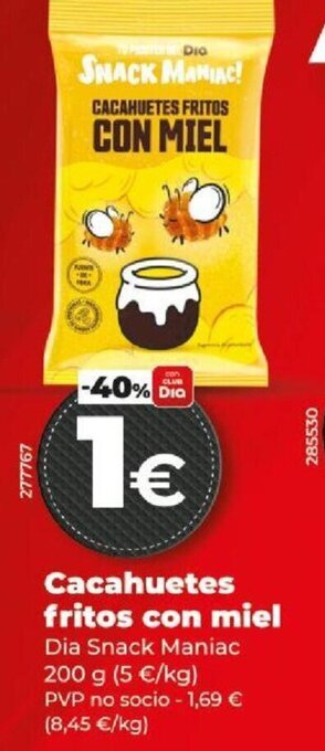 Dia Cacahuetes Fritos Con Miel oferta