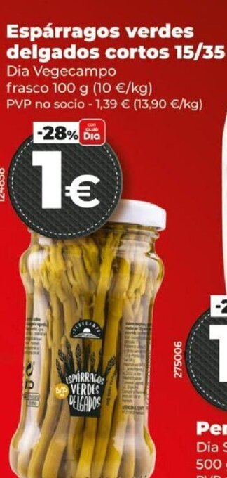 Dia Espárragos Verdes Delgados Cortos 15/35 oferta