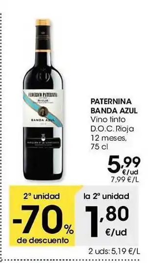 Eroski Paternina banda azul vino tinto d.o.c. rioja oferta
