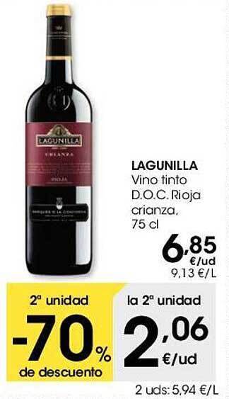 Eroski Lagunilla vino tinto d.o.c. rioja crianza oferta