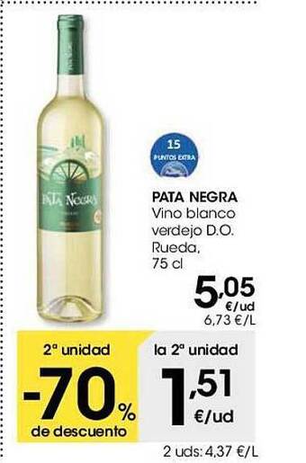 Eroski Pata negra vino blanco verdejo d.o rueda oferta
