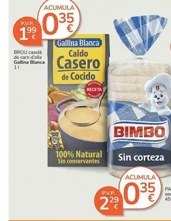 Consum Brou casolà de carn d'olla gallina blanca oferta