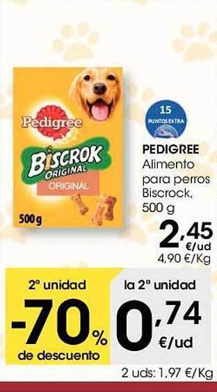 Eroski Pedigree alimento para perros biscrock oferta
