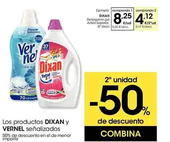Eroski Los productos dixan o vernel señalizados oferta