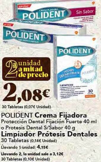 Gadis Polident crema fijadora, limpiador prótesis dentales oferta