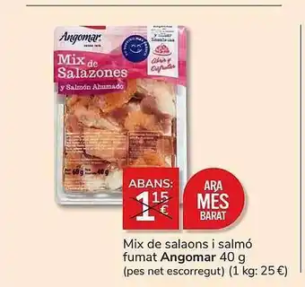 Consum Mix de salaons i salmó fumat angomar pes net escorregut oferta