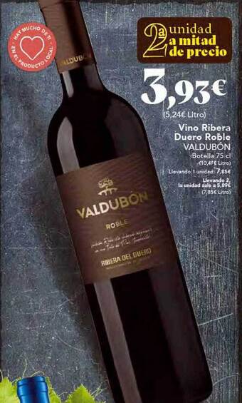 Gadis Vino ribera duero roble valdubón oferta