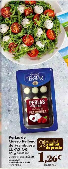 Gadis Perlas de queso relleno de frambuesa el pastor oferta