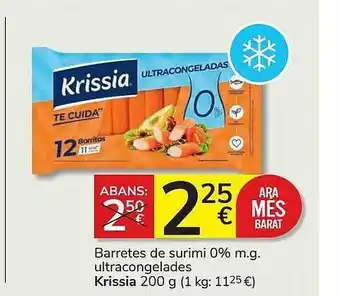 Consum Barretes de surimi 0% m.g. ultracongelades krissia oferta
