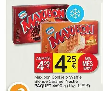 Consum Maxibon cookie o waffle blonde caramel nestlé paquet oferta