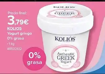 Costco Kolios yogurt griego 0% grasa oferta