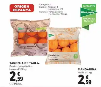 Hipercor Taronja de taula mandarina oferta