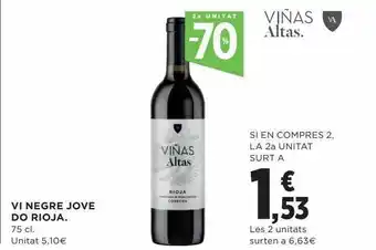 Hipercor 2a unitat -70% vi negre jove do rioja oferta