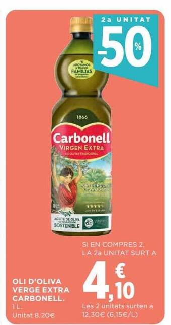 Hipercor 2a unitat -50% oli d'oliva verge extra carbonell oferta
