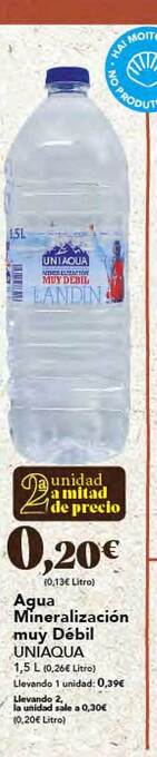 Gadis Agua mineralización muy débil uniaqua oferta